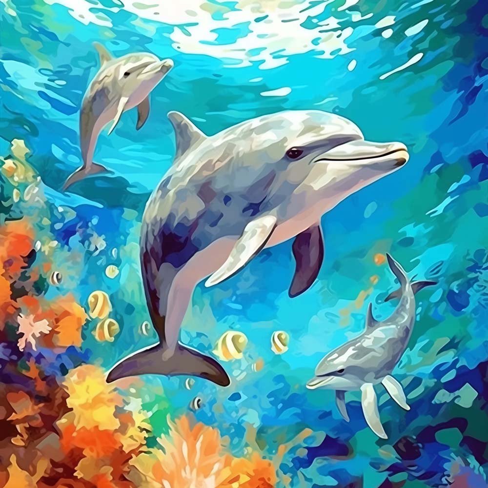 Dolphins Paint by Numbers