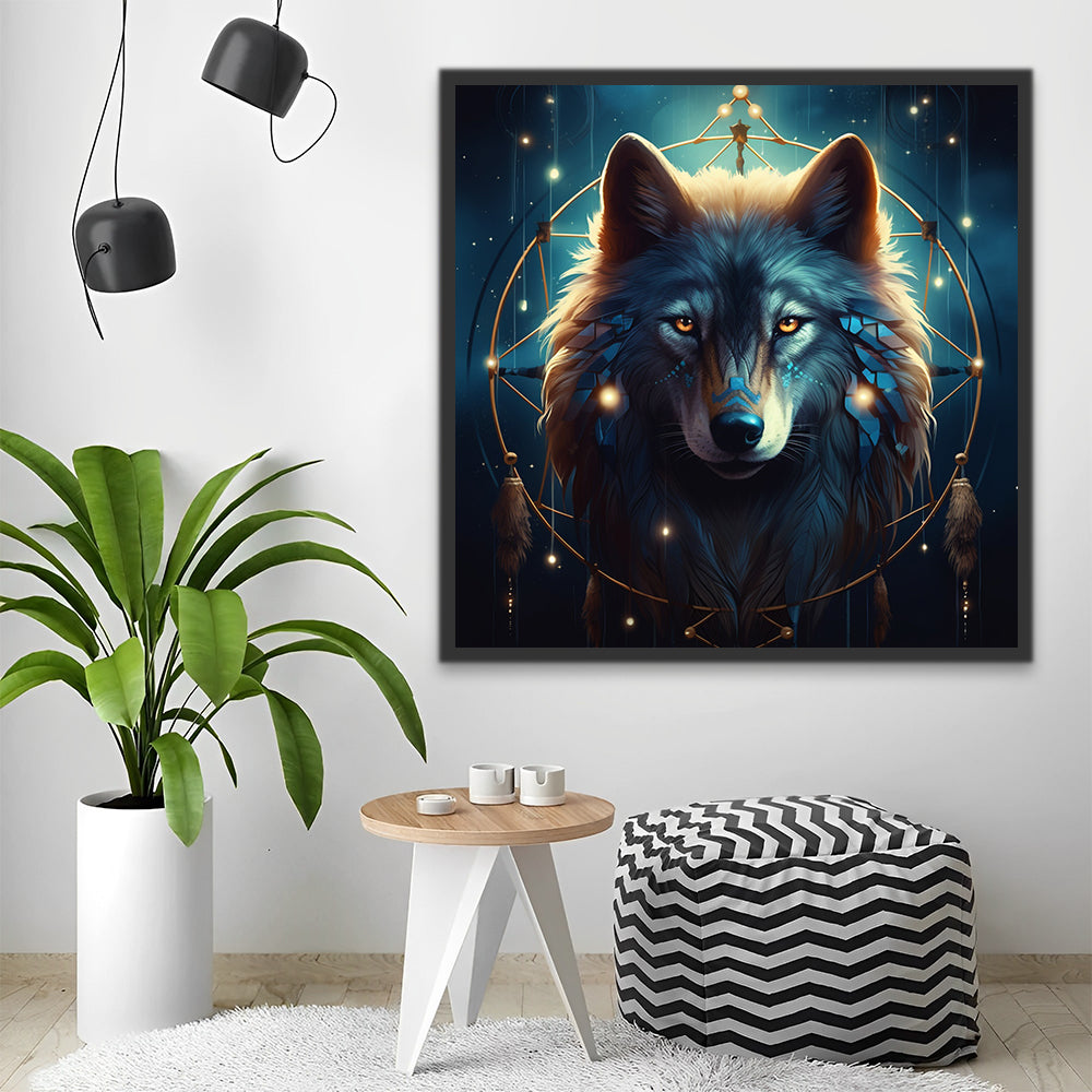 Dreamcatcher and Wolf Paint by Numbers