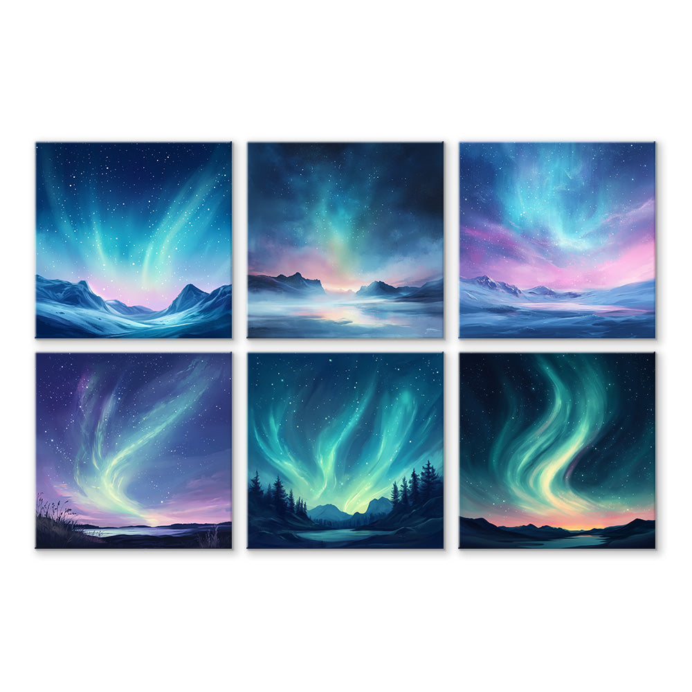 Dreamy Aurora 6 Pieces Mini Paint by Numbers