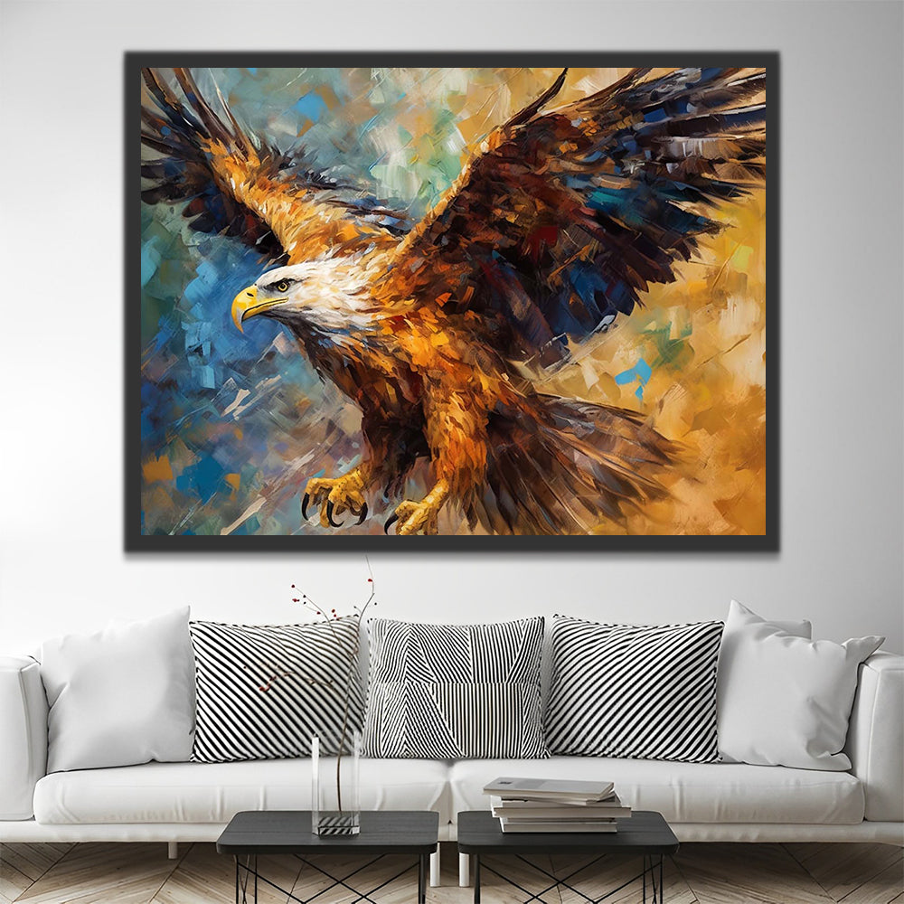 Eagle in Oil Painting Style Paint by Numbers