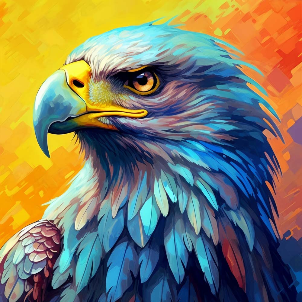 Eagle in Oil Painting Style Paint by Numbers