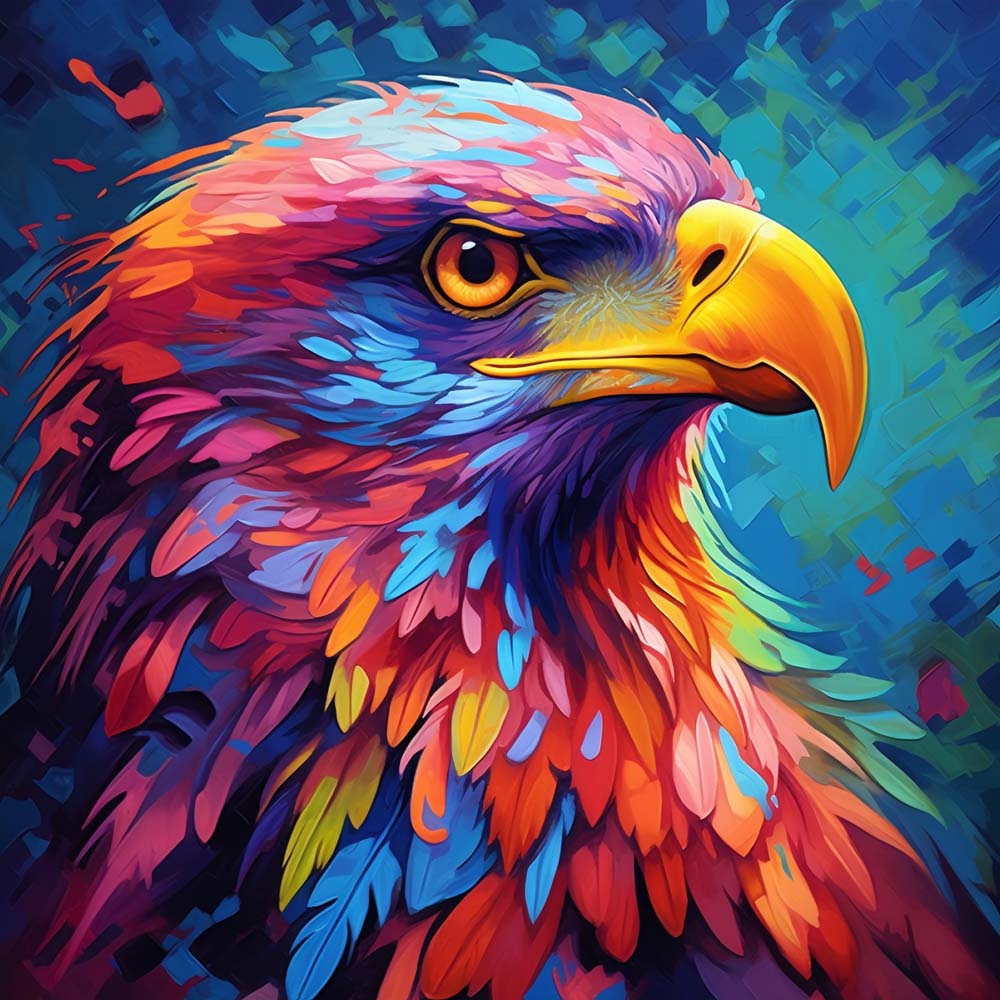 Eagle in Oil Painting Style Paint by Numbers