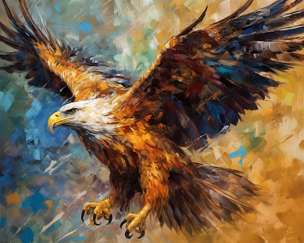 Eagle in Oil Painting Style Paint by Numbers