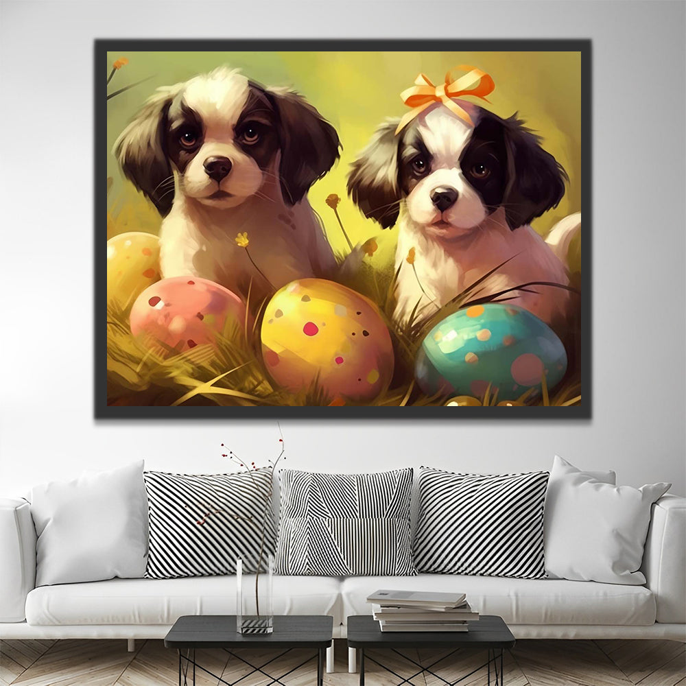 Easter Eggs and Dogs Paint by Numbers