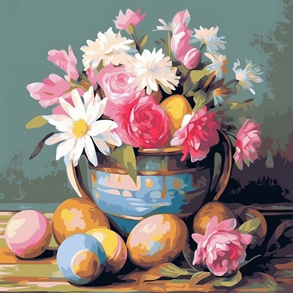 Easter Eggs and Flowers Paint by Numbers