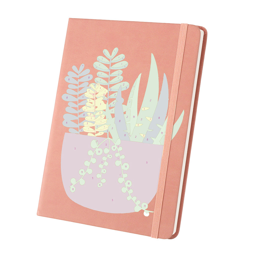 Emerald Green Potted Plants Notebook Paint by Numbers