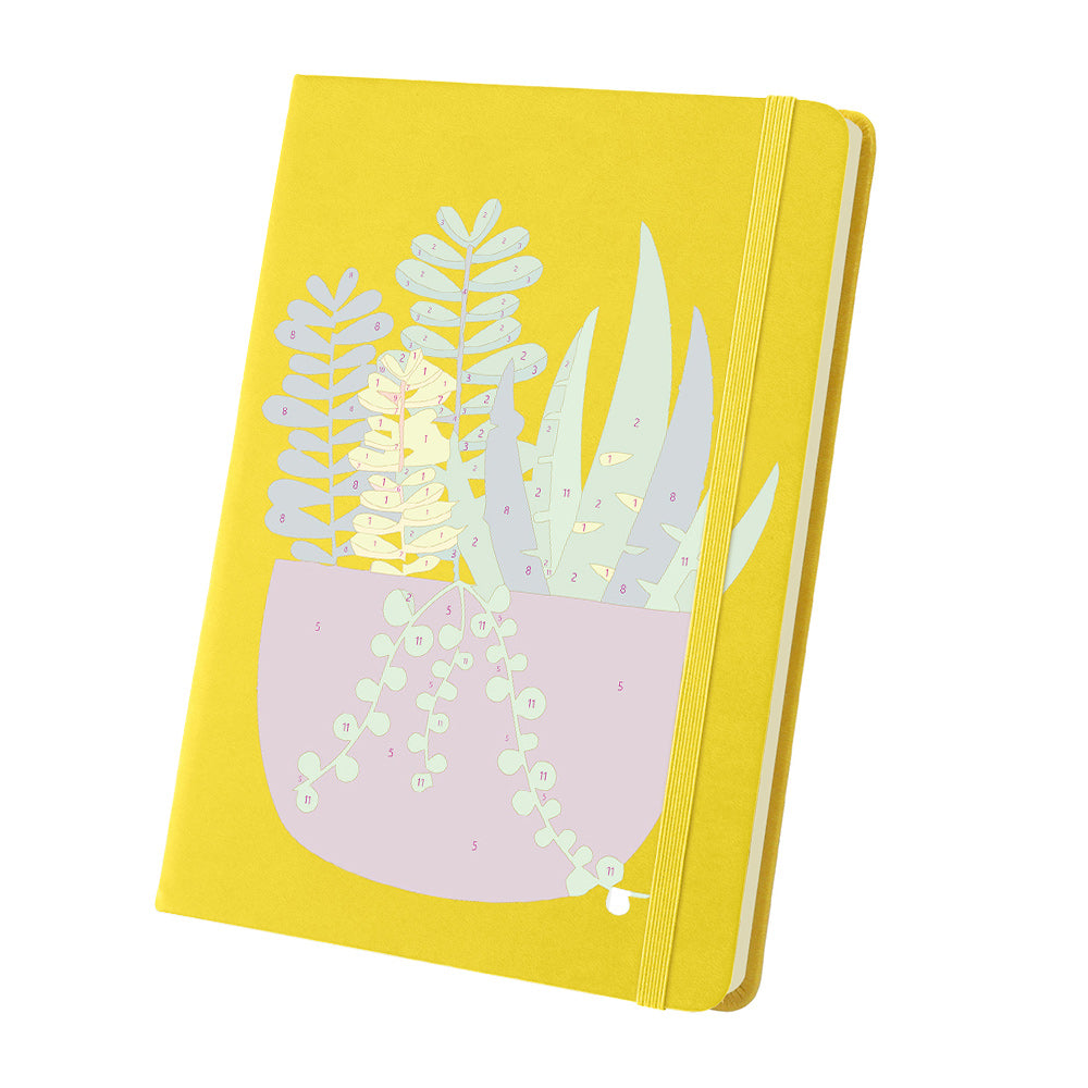 Emerald Green Potted Plants Notebook Paint by Numbers