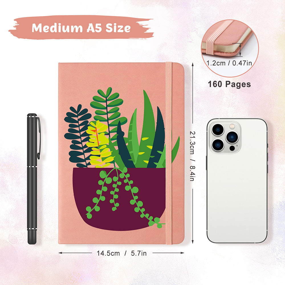 Emerald Green Potted Plants Notebook Paint by Numbers