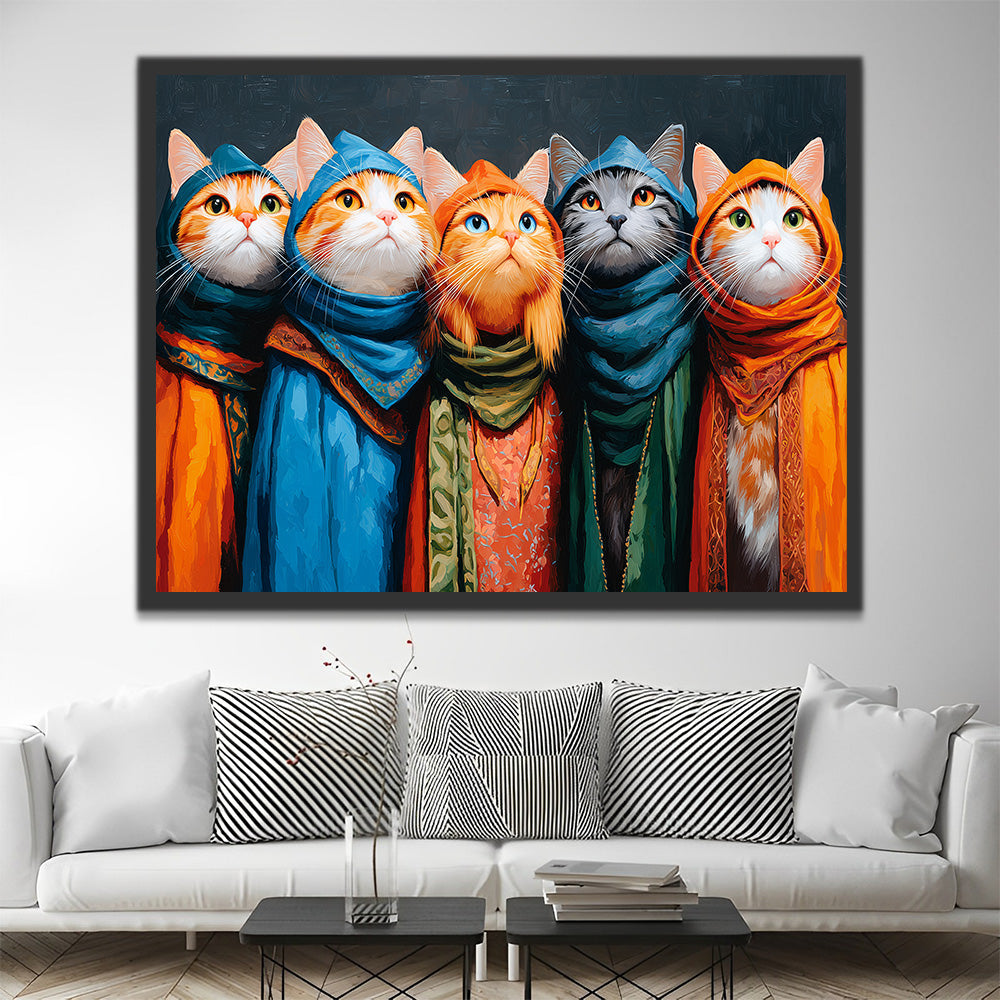 Exotic Lady Cats Paint by Numbers