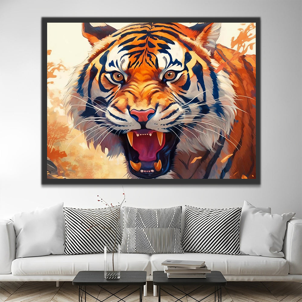 Ferocious Tiger Paint by Numbers