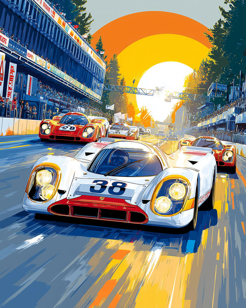 Fierce Racing in the City Paint by Numbers