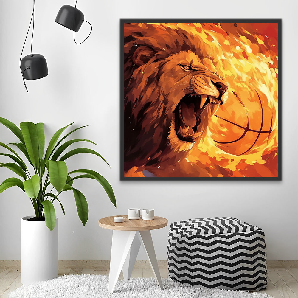 Fire Lion Paint by Numbers