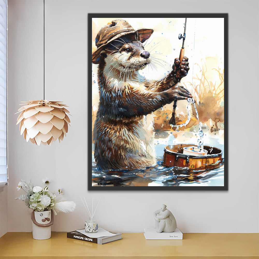 Fishing Otter Paint by Numbers