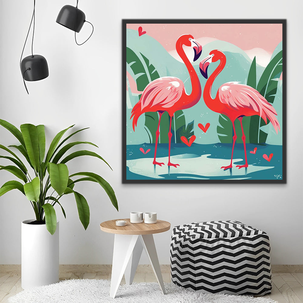 Flamingo Love Paint by Numbers