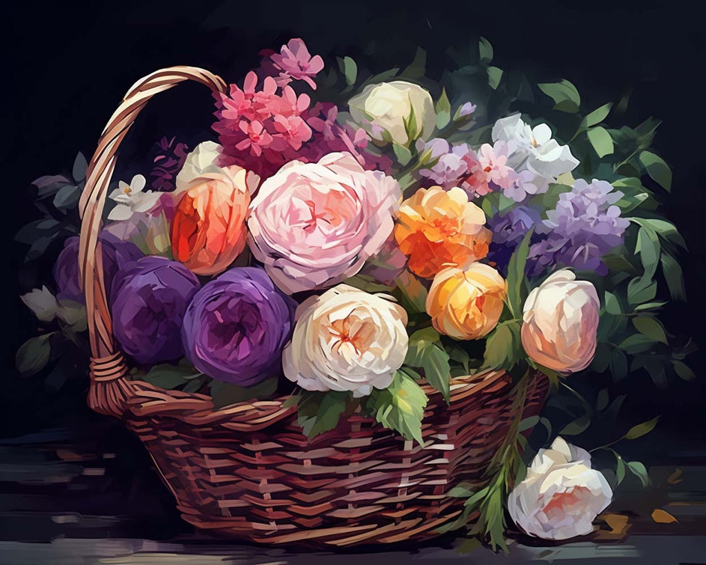 Flower Basket Paint by Numbers