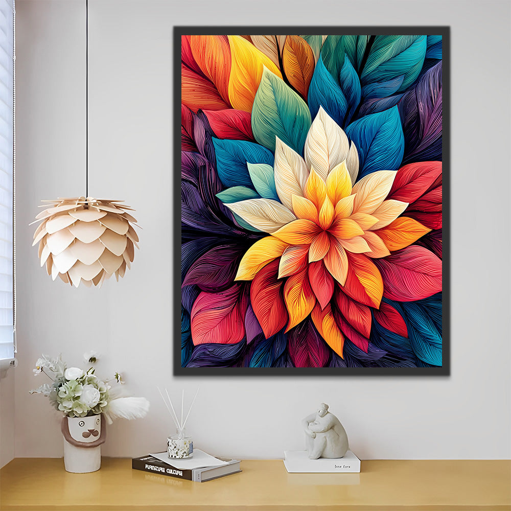 Flower Made of Colorful Leaves Paint by Numbers