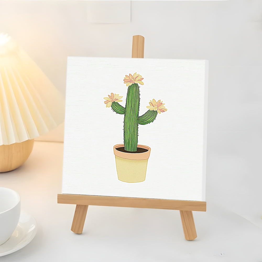 Flowering Cactus Mini Paint by Numbers