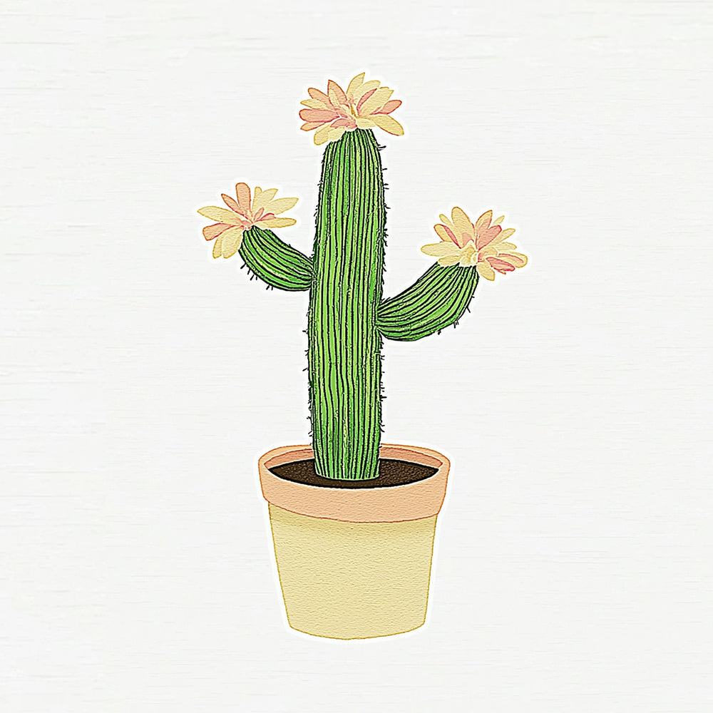 Flowering Cactus Mini Paint by Numbers