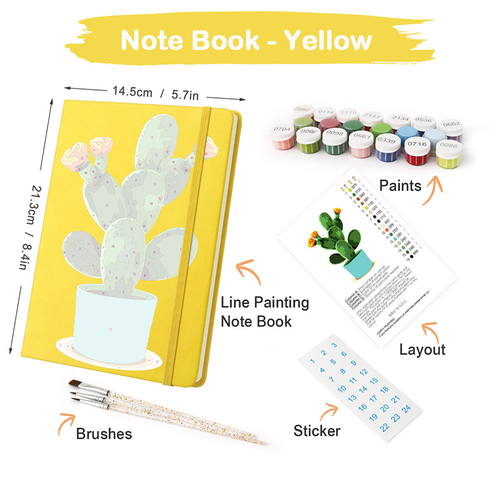 Flowering Cactus Pot Notebook Paint by Numbers