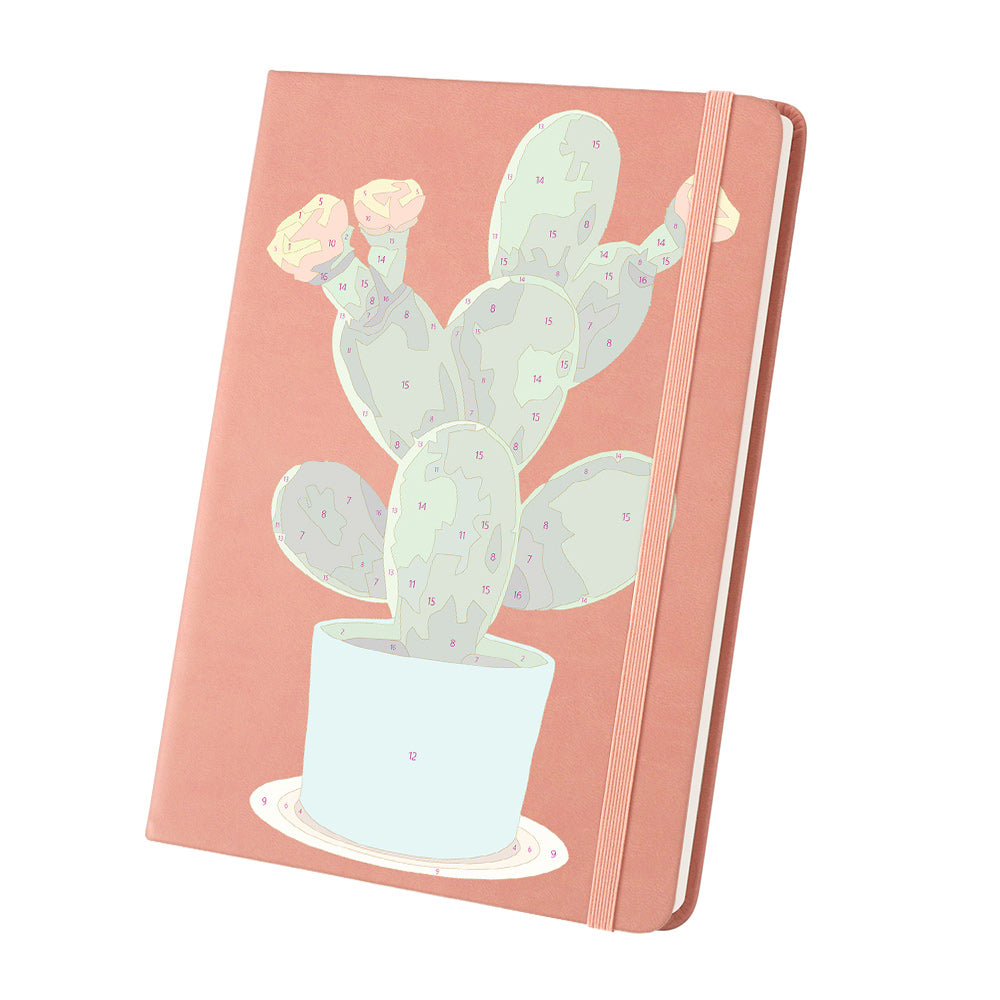 Flowering Cactus Pot Notebook Paint by Numbers