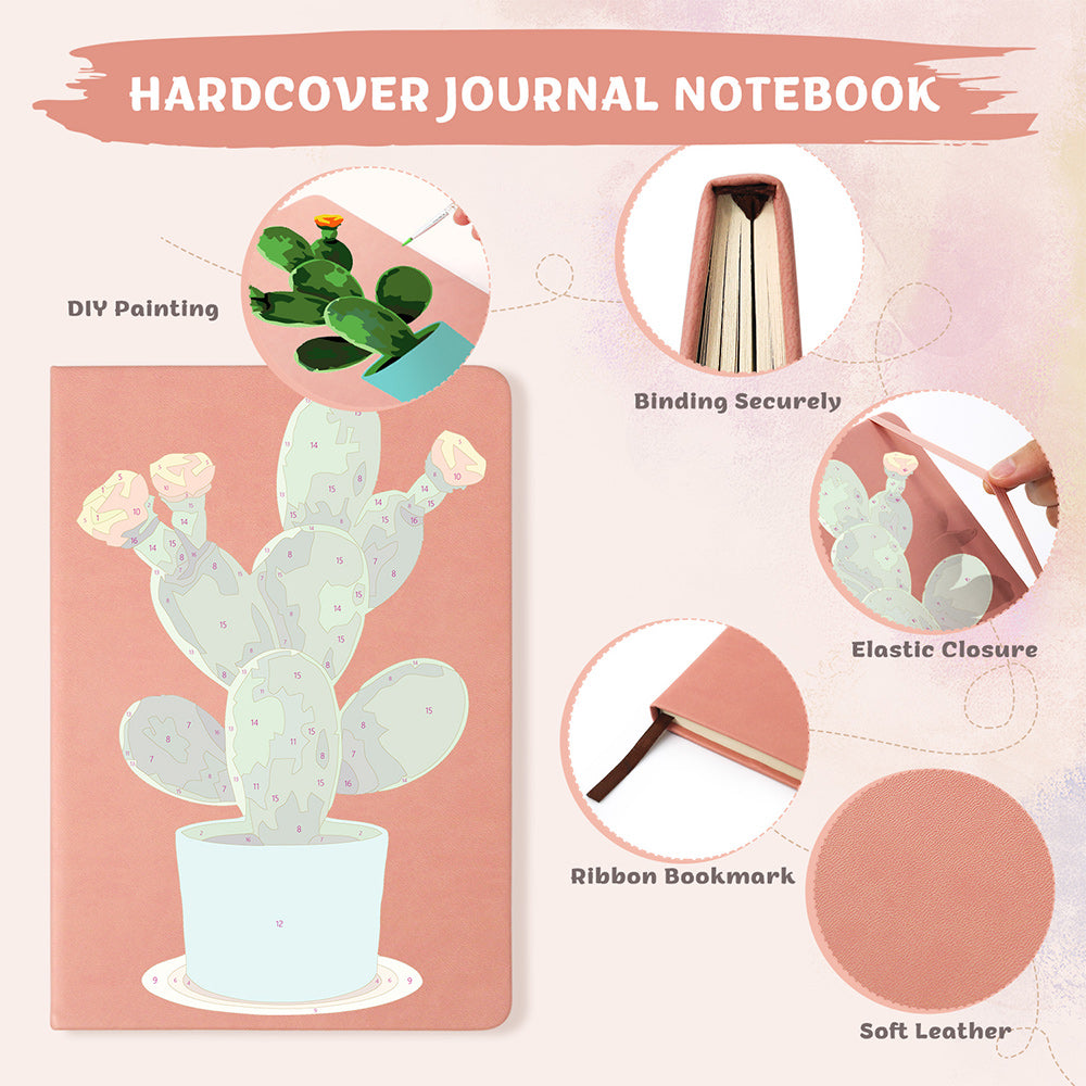 Flowering Cactus Pot Notebook Paint by Numbers