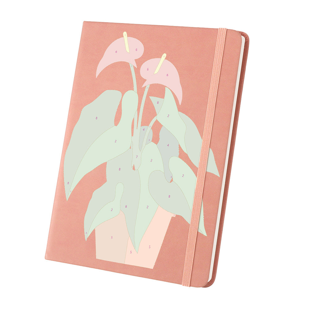 Flowering Green Potted Plants Notebook Paint by Numbers