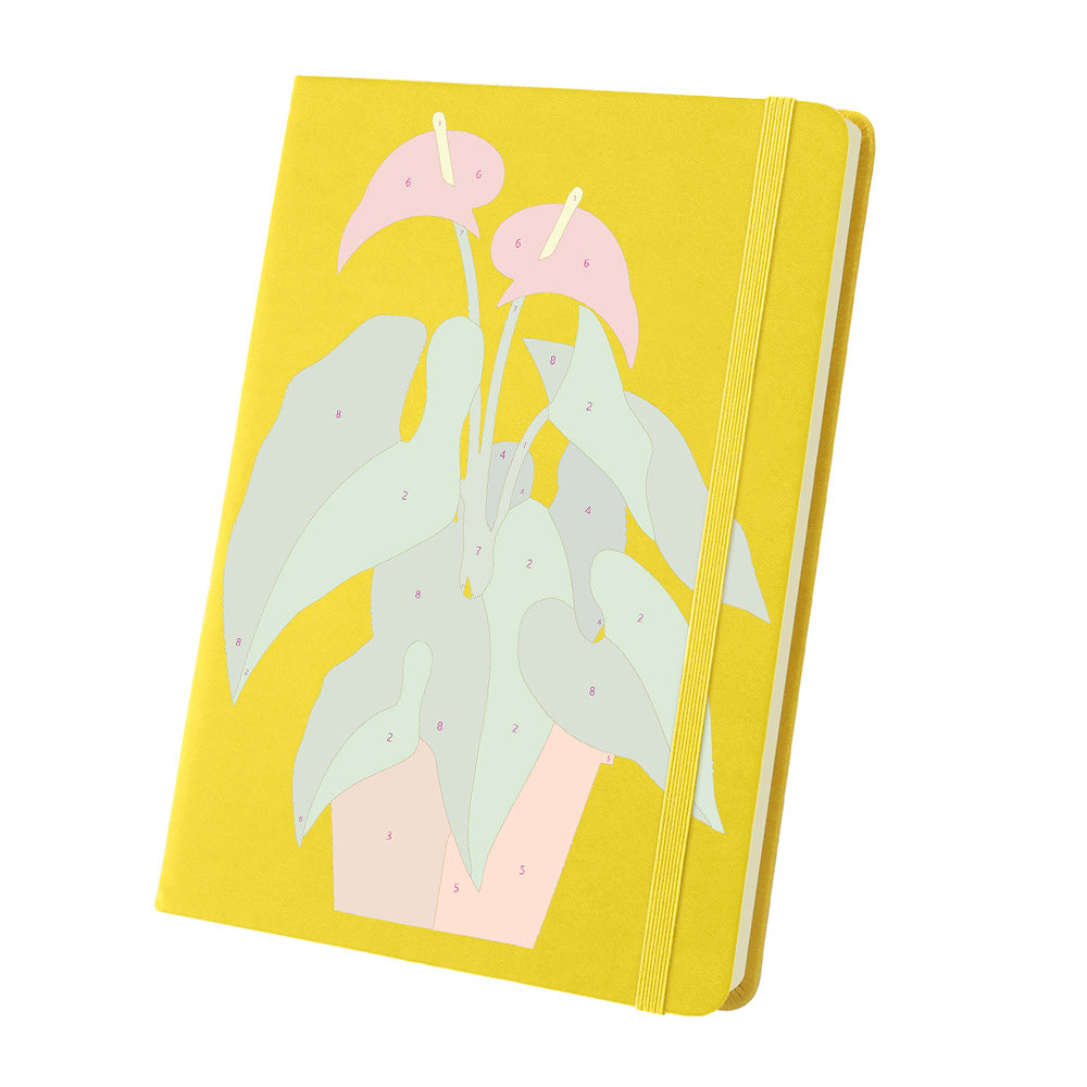 Flowering Green Potted Plants Notebook Paint by Numbers