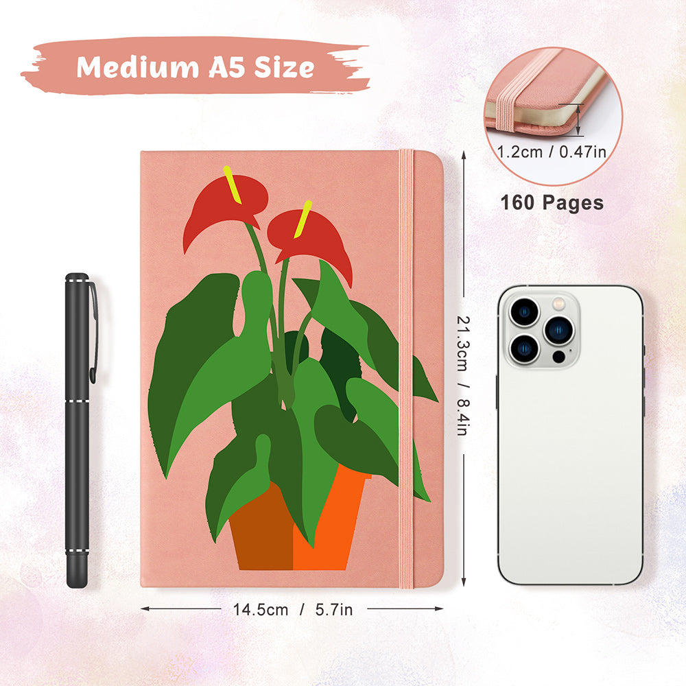Flowering Green Potted Plants Notebook Paint by Numbers