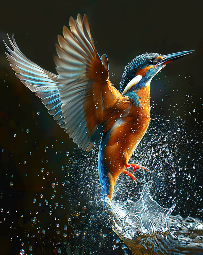 Flying Bird and Water Paint by Numbers