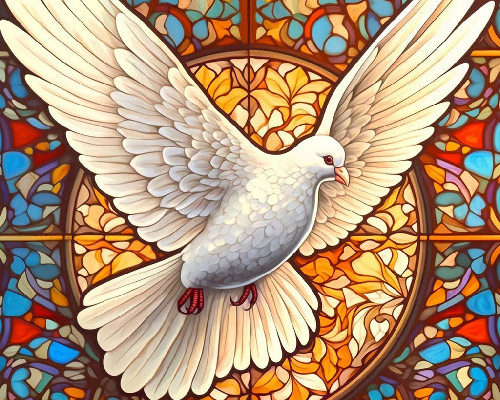 Flying White Dove Paint by Numbers