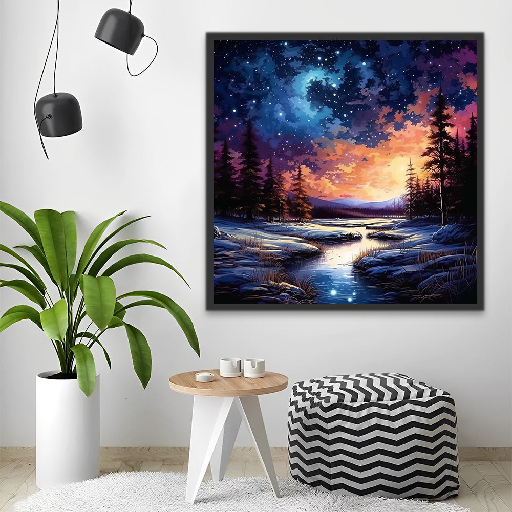 Forest under the Stars Paint by Numbers