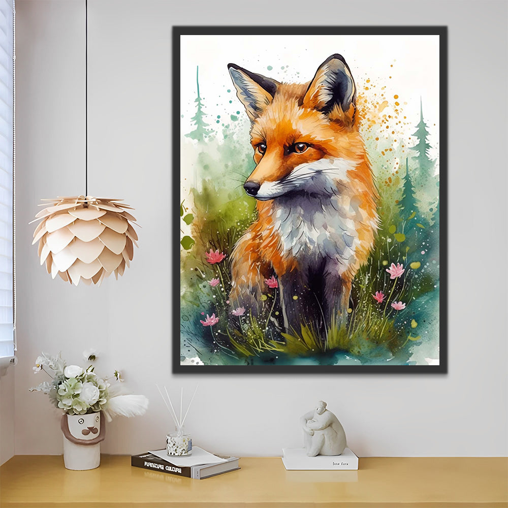 Fox and Flowers Paint by Numbers