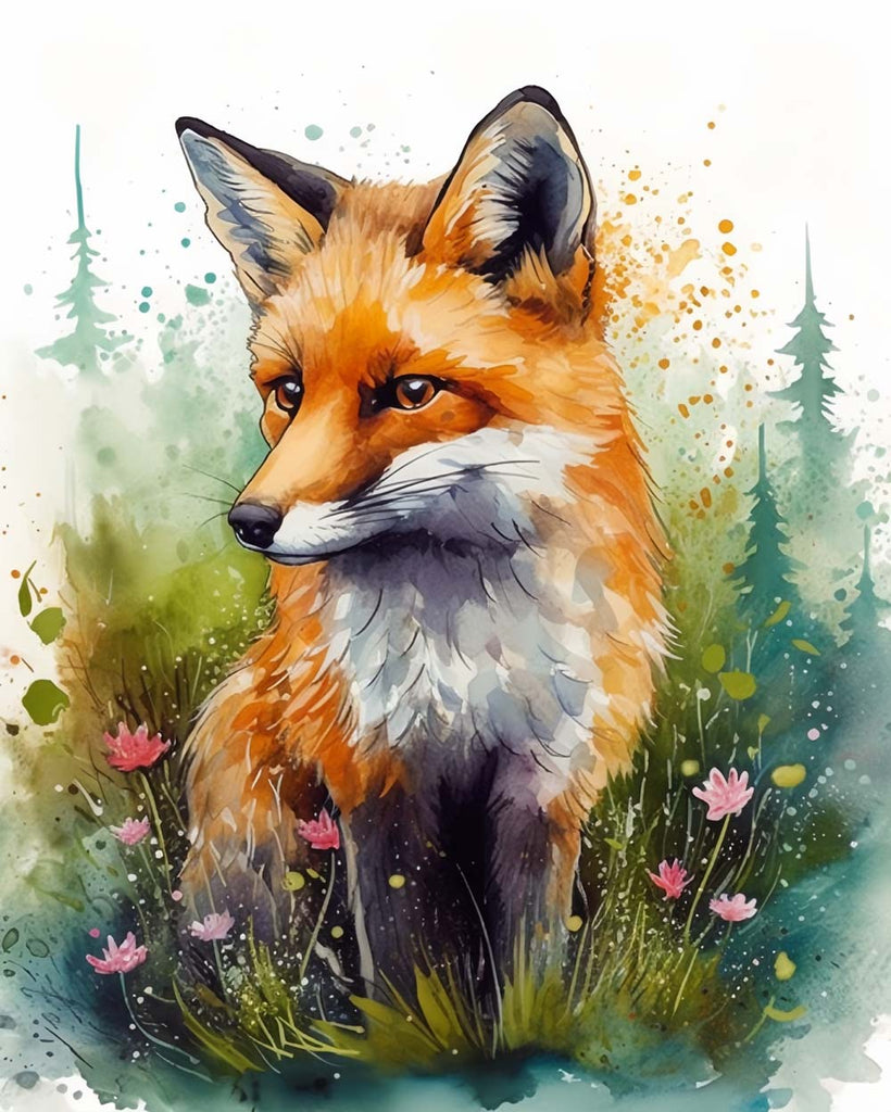 Fox and Flowers Paint by Numbers