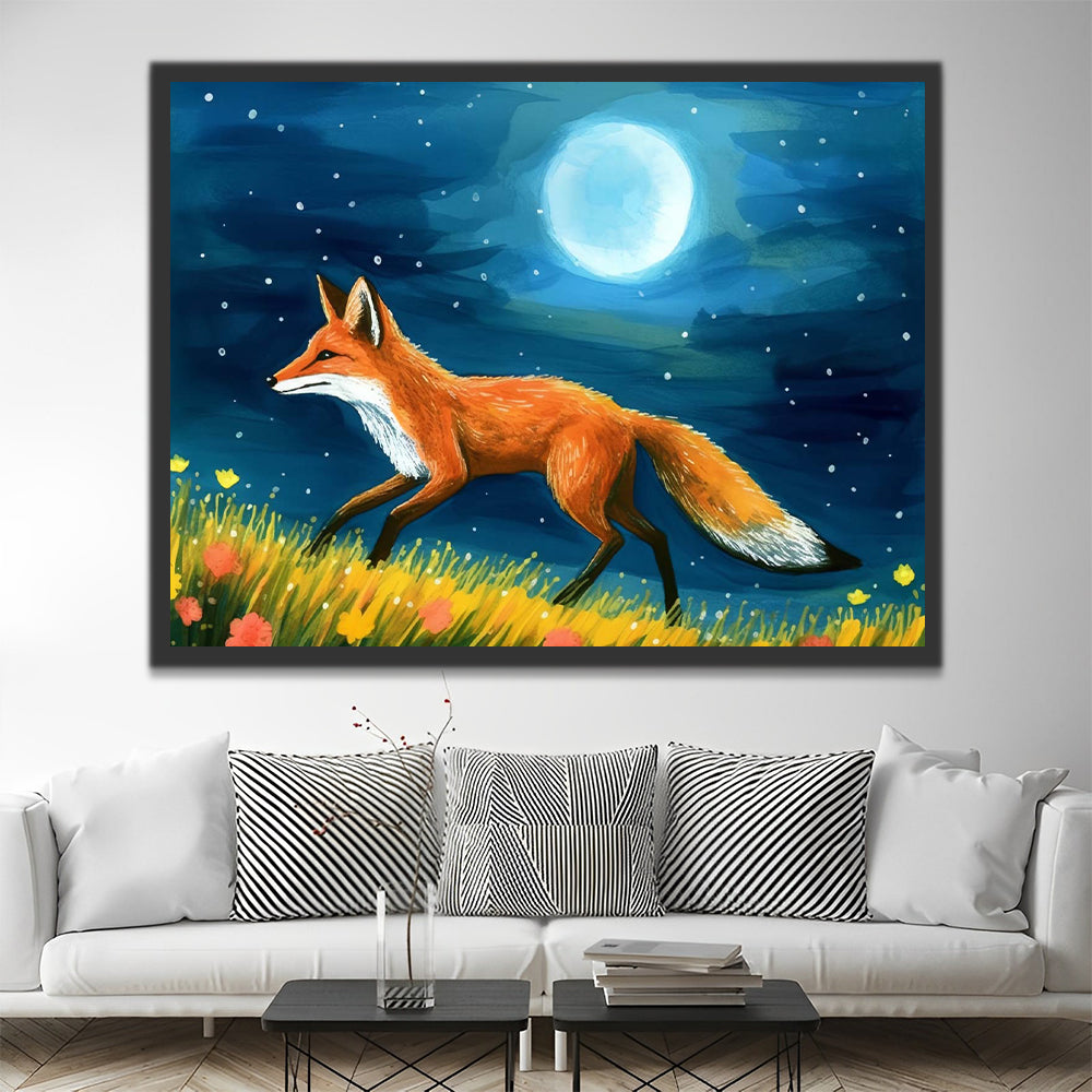 Fox and Moon Paint by Numbers