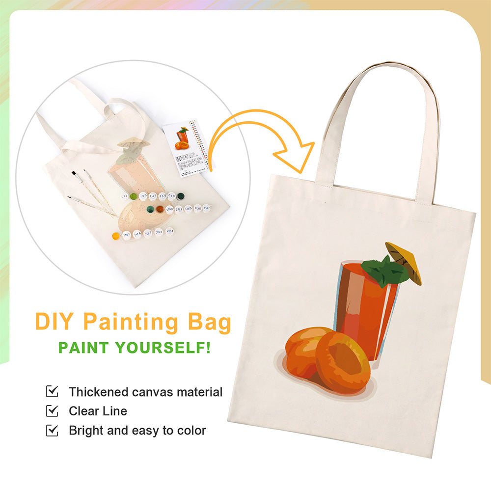 Fresh Fruit Juice Canvas Tote Bag Paint by Numbers