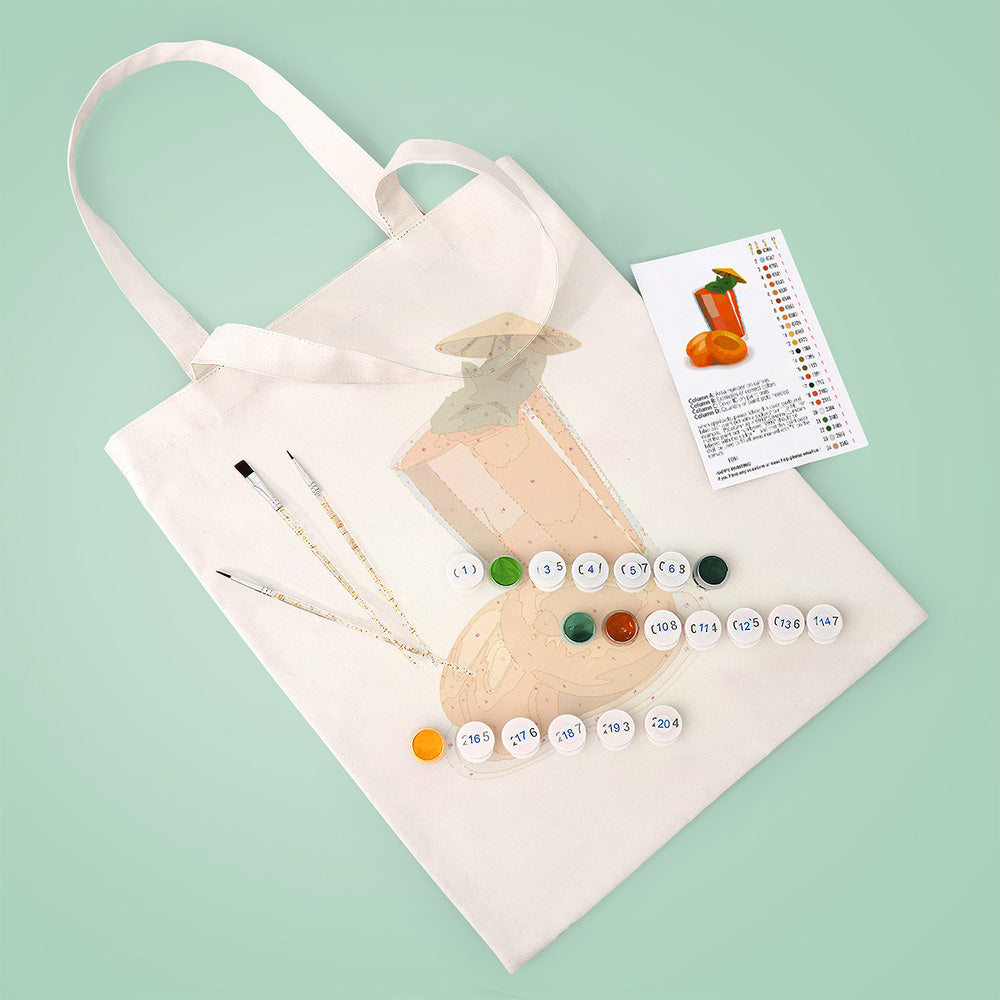 Fresh Fruit Juice Canvas Tote Bag Paint by Numbers