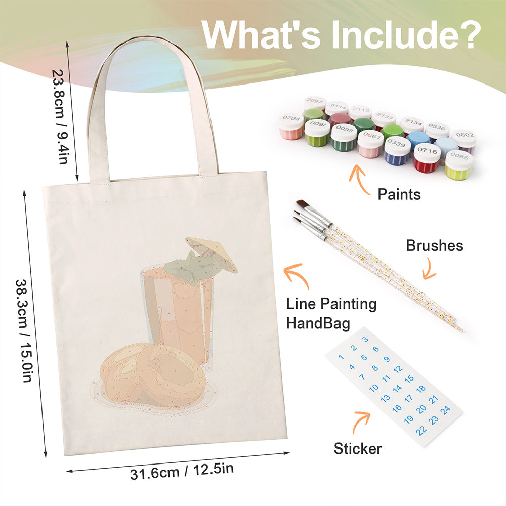 Fresh Fruit Juice Canvas Tote Bag Paint by Numbers