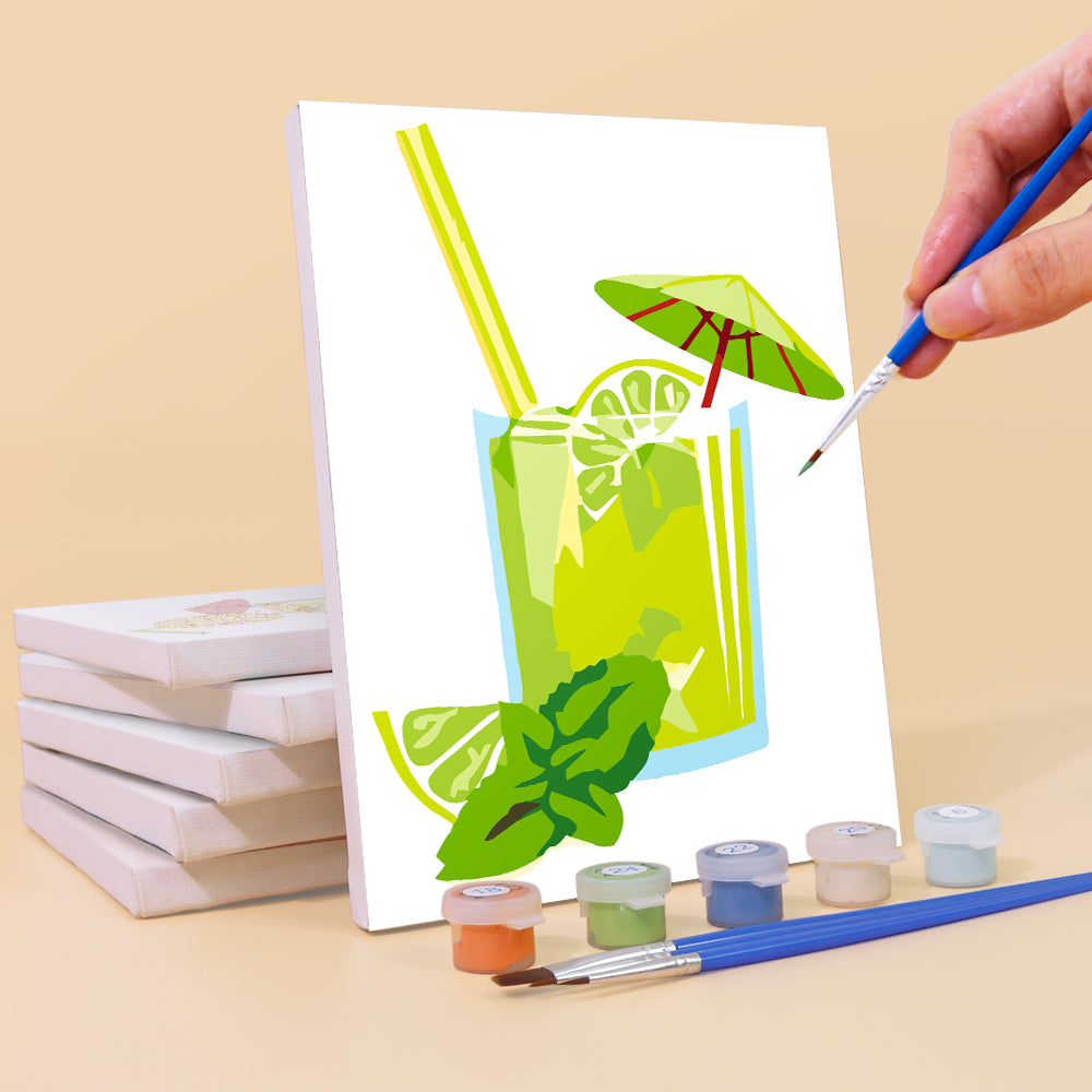 Freshly Squeezed Fruit Juice 6 Pieces Mini Paint by Numbers