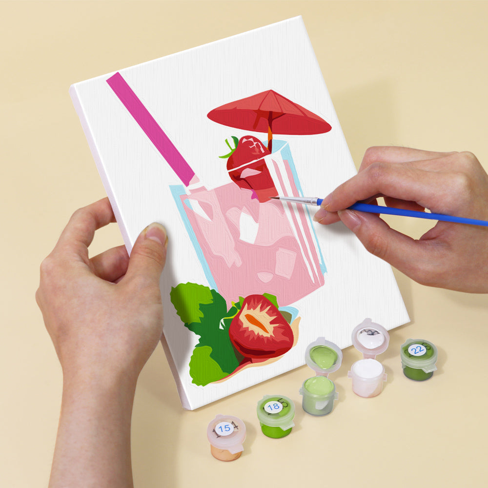 Freshly Squeezed Fruit Juice 6 Pieces Mini Paint by Numbers