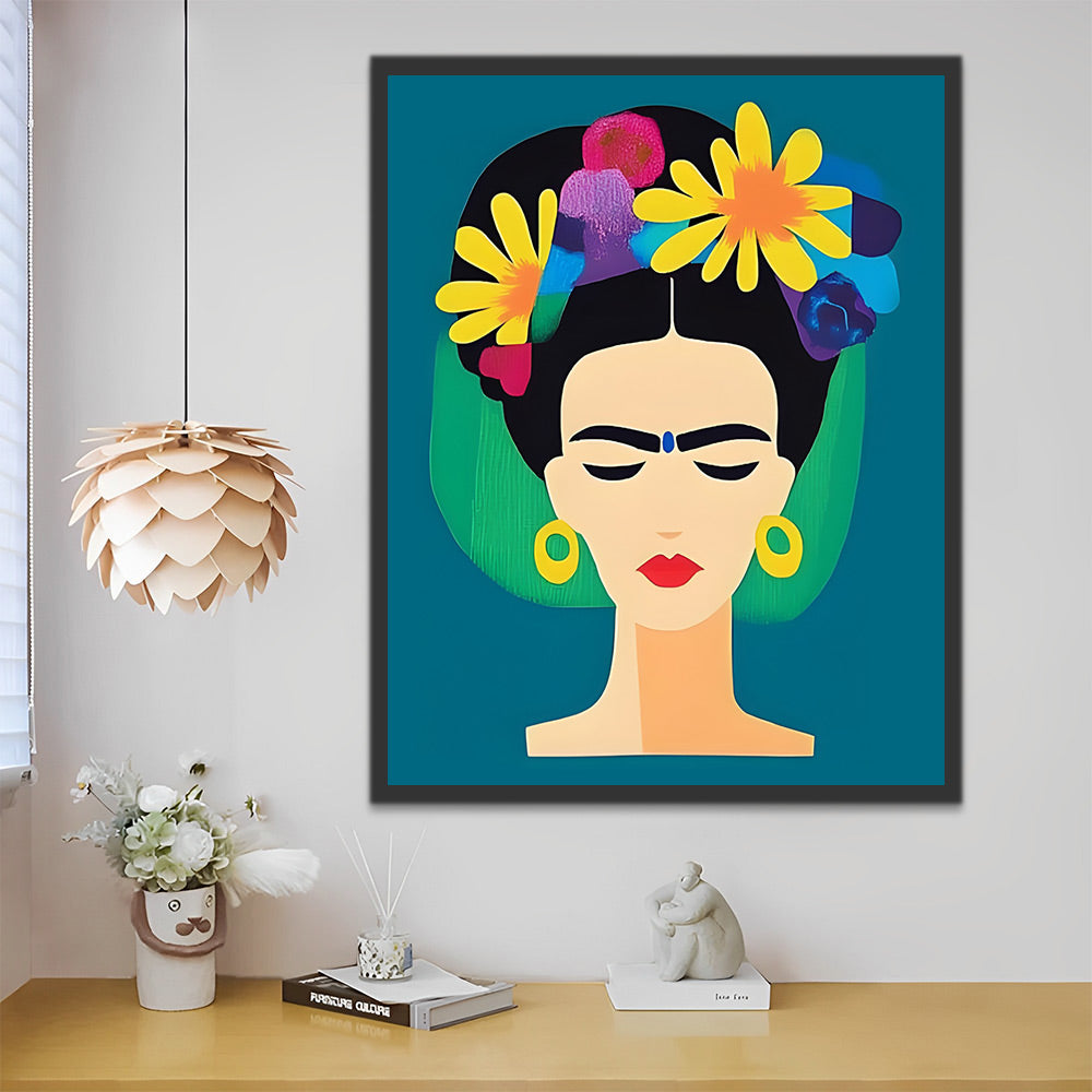 Frida Kahlo Frowning Paint by Numbers