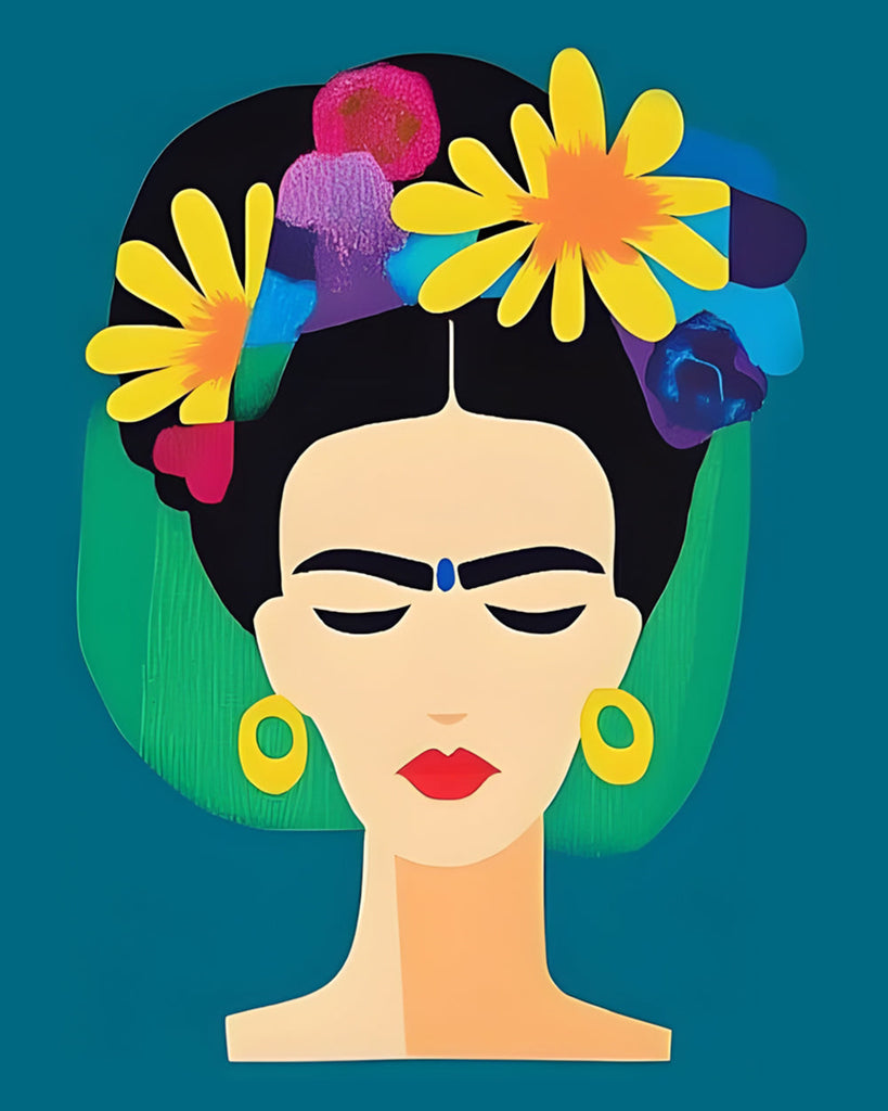 Frida Kahlo Frowning Paint by Numbers