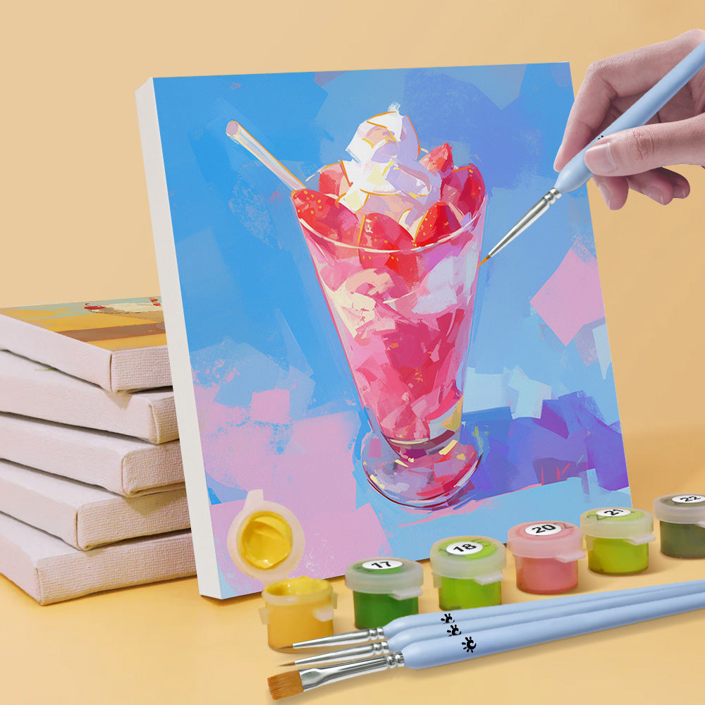 Fruit Ice Cream in Cups 6 Pieces Mini Paint by Numbers