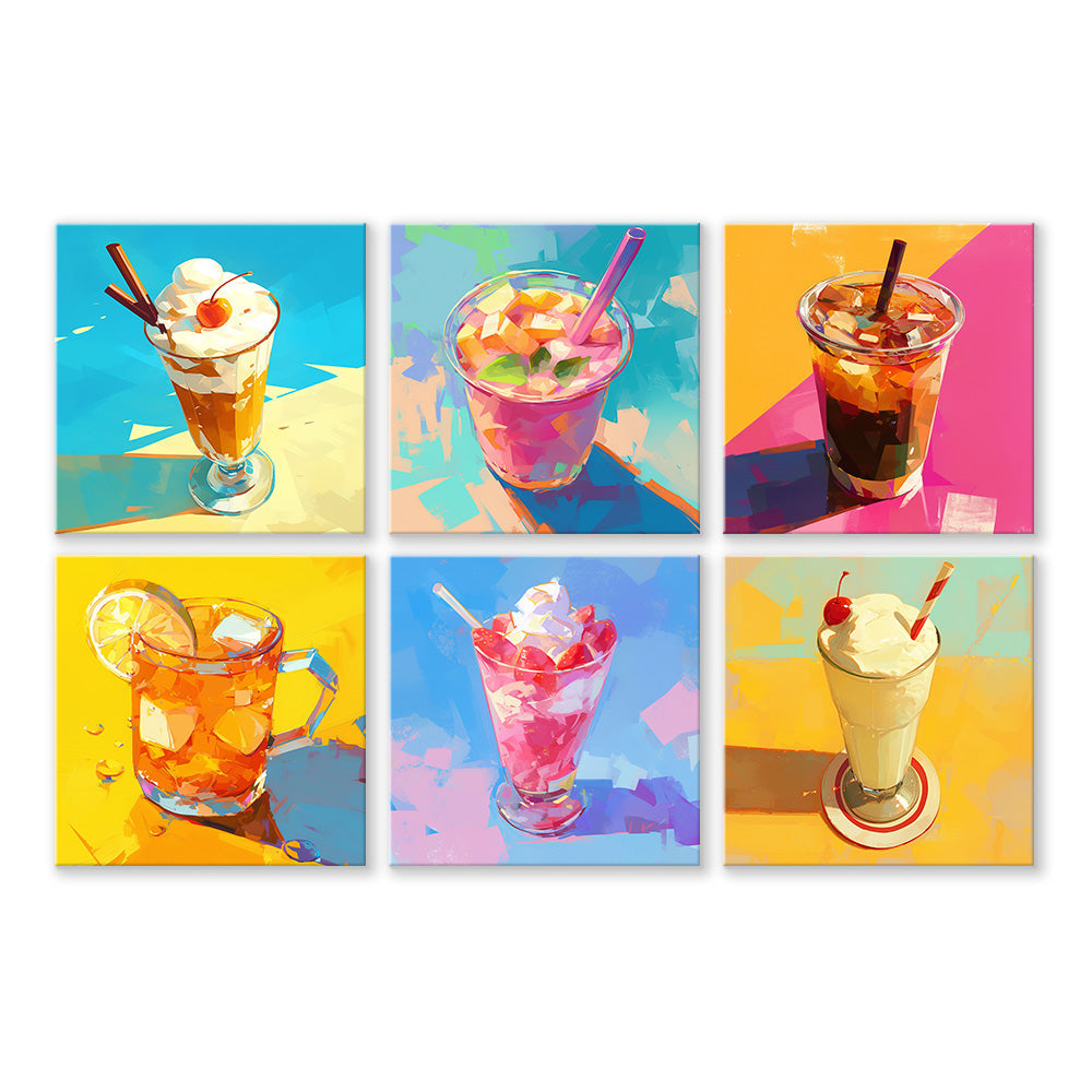 Fruit Ice Cream in Cups 6 Pieces Mini Paint by Numbers