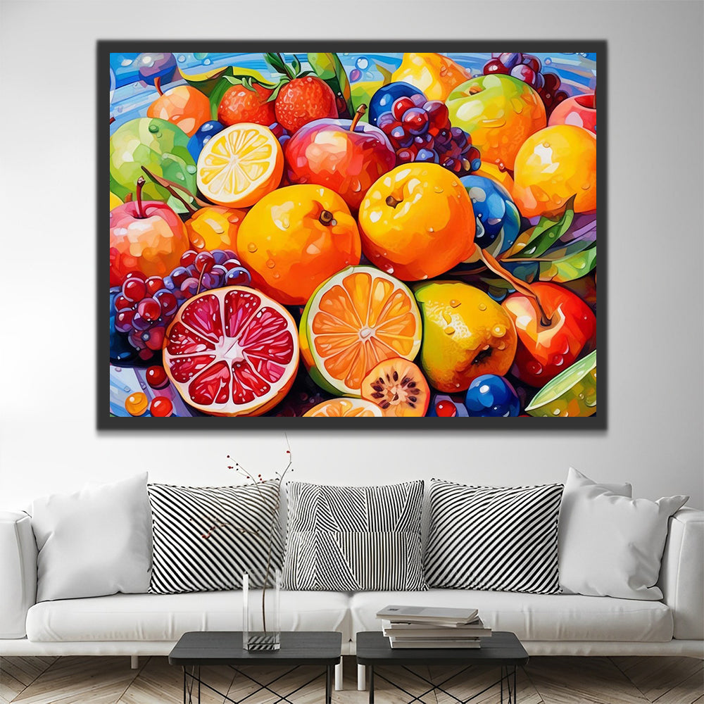 Fruits with Water Drops Paint by Numbers