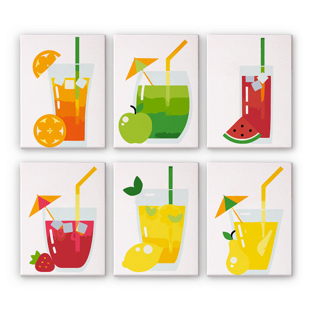 Fruity Cocktail 6 Pieces Mini Paint by Numbers
