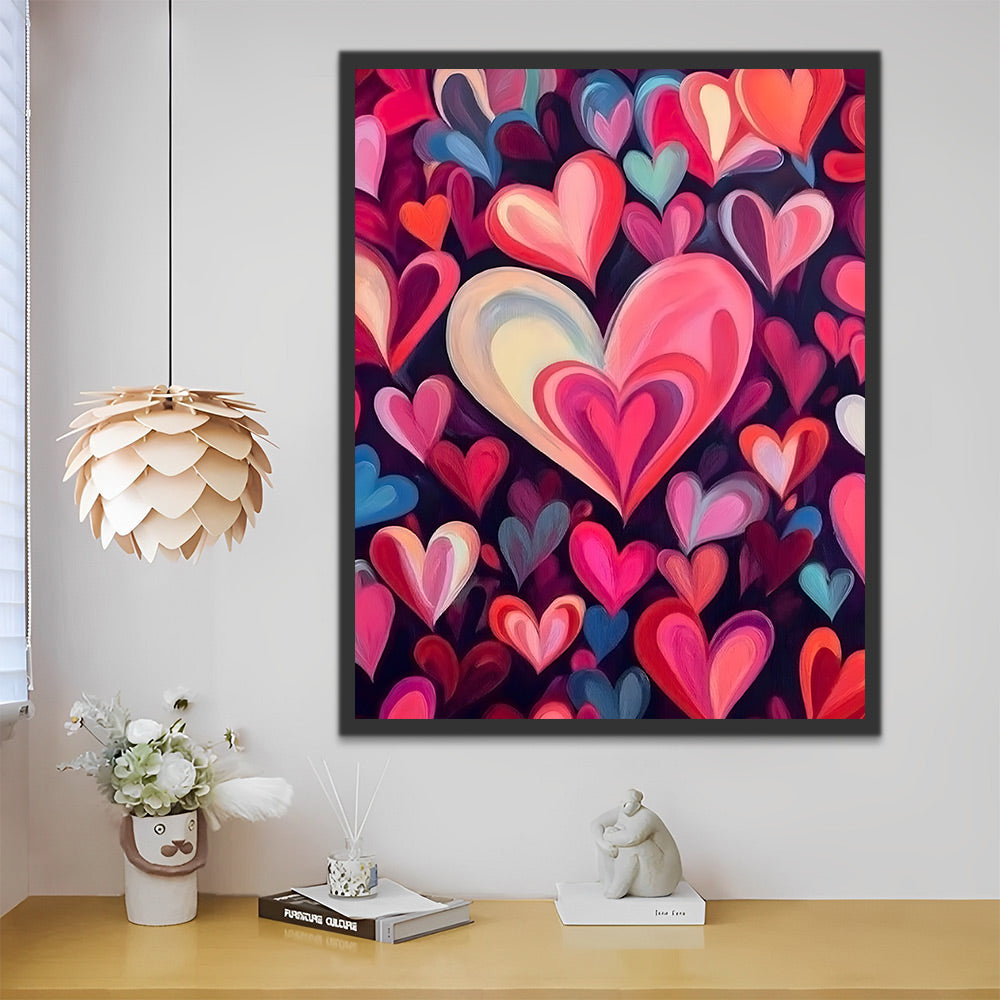 Full Screen Hearts Paint by Numbers