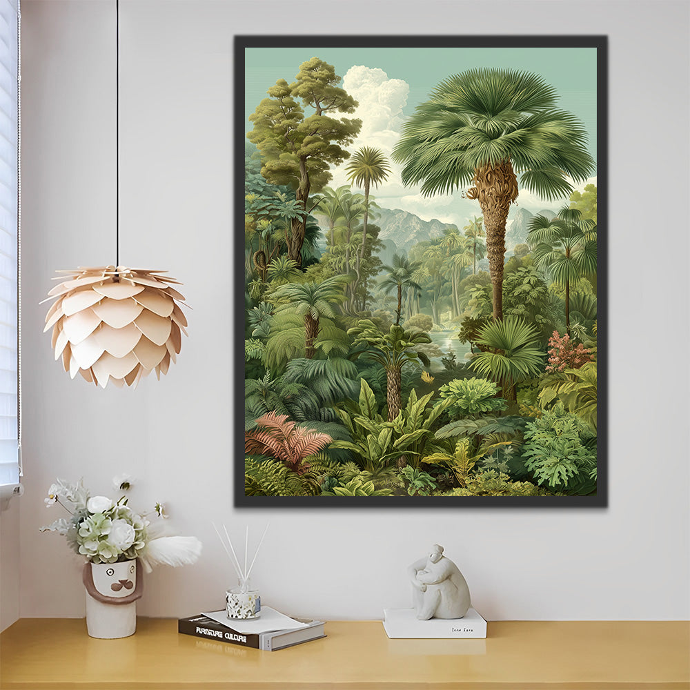 Giant Trees in Dense Jungle Paint by Numbers