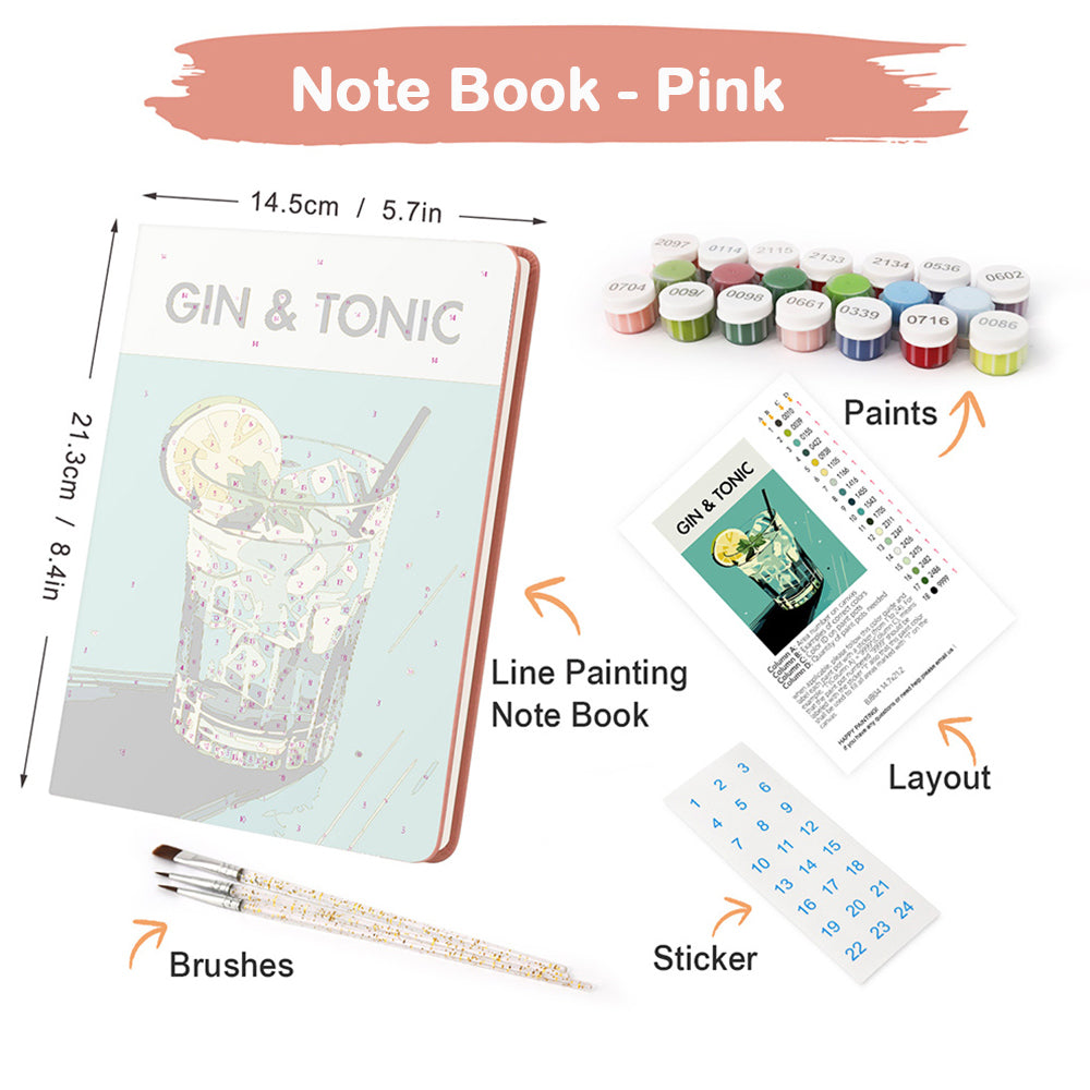 Gin Tonic Notebook Paint by Numbers