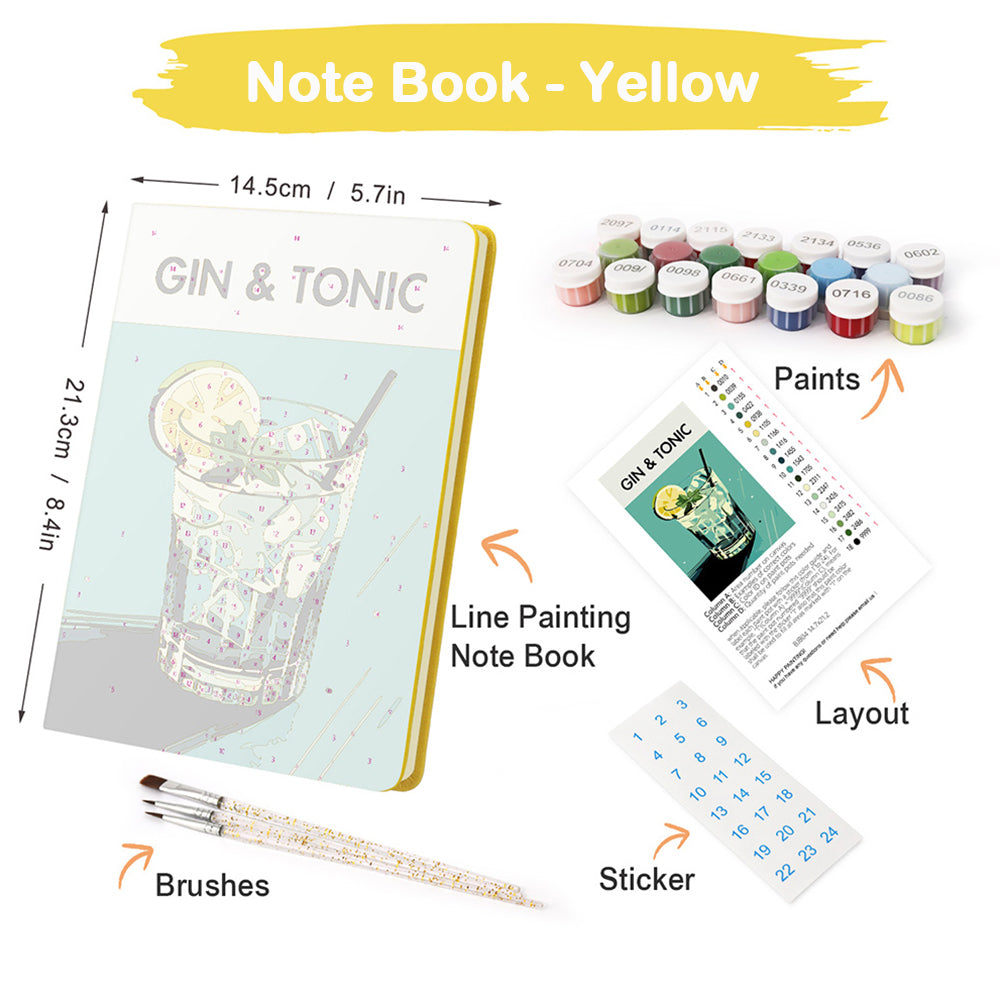 Gin Tonic Notebook Paint by Numbers