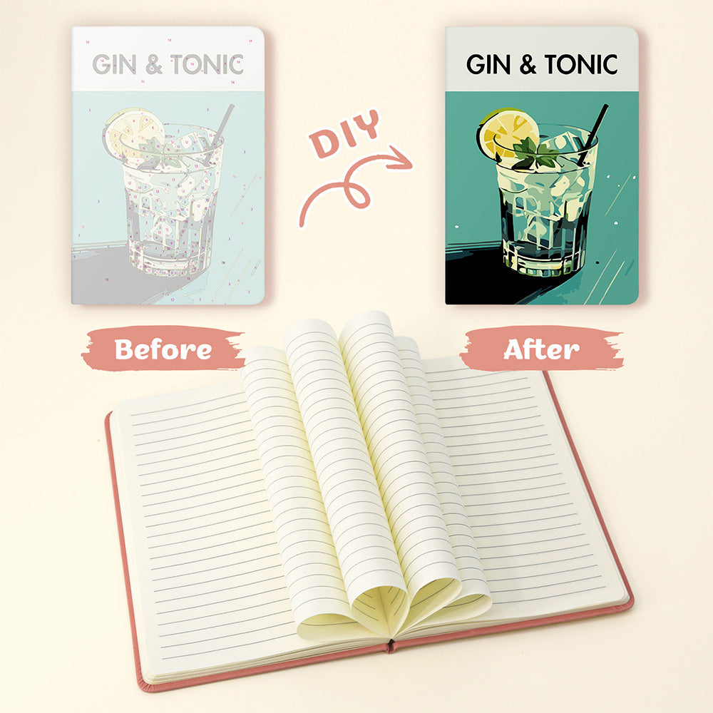 Gin Tonic Notebook Paint by Numbers